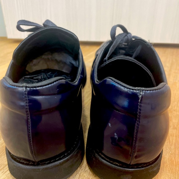 Men PRADA BLACK LUXURY LEATHER SHOES, made in Italy,  US SIZE 6.5 - Picture 4 of 7